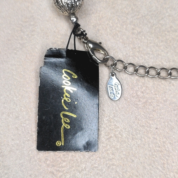 Y2K Cookie Lee Crystal Beaded Necklace Silver Faceted Glass Deadstock NWT - Picture 7 of 8